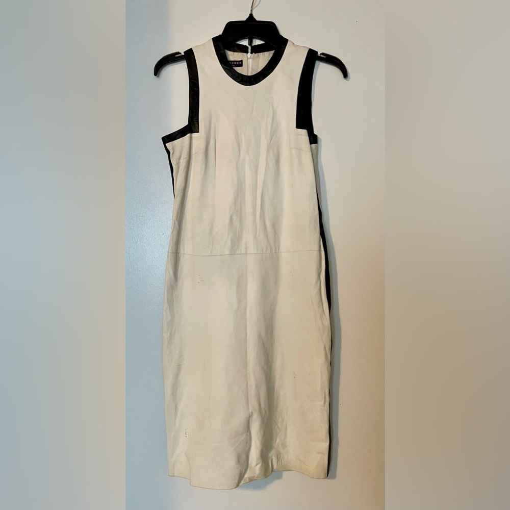 Ralph Lauren Collection Leather Mid-Length Dress